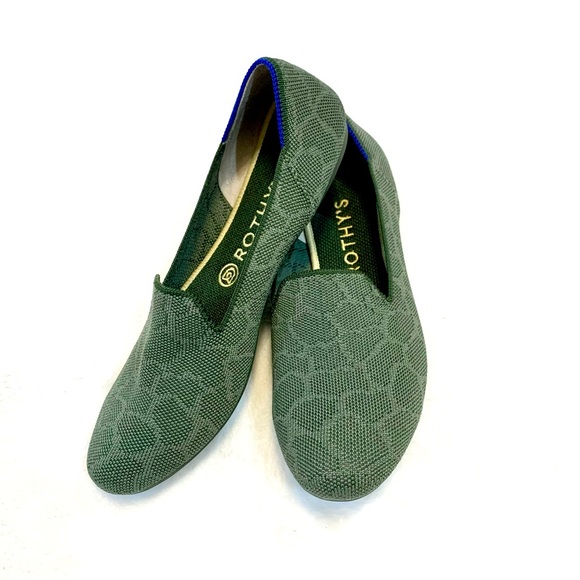 Rothy's Shoes - Rothy’s Green Safari Giraffe Rounded Loafers Slip On Shoes Size 9